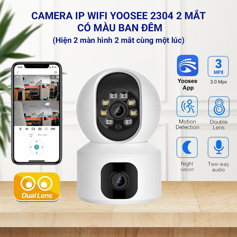 Camera IP Wifi 2 mắt Yoosee QS415 - Hàng chính hãng