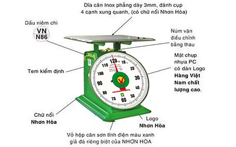 Cân đồng hồ lò xo Nhơn Hòa 120Kg CĐH-120 - Hàng chính hãng