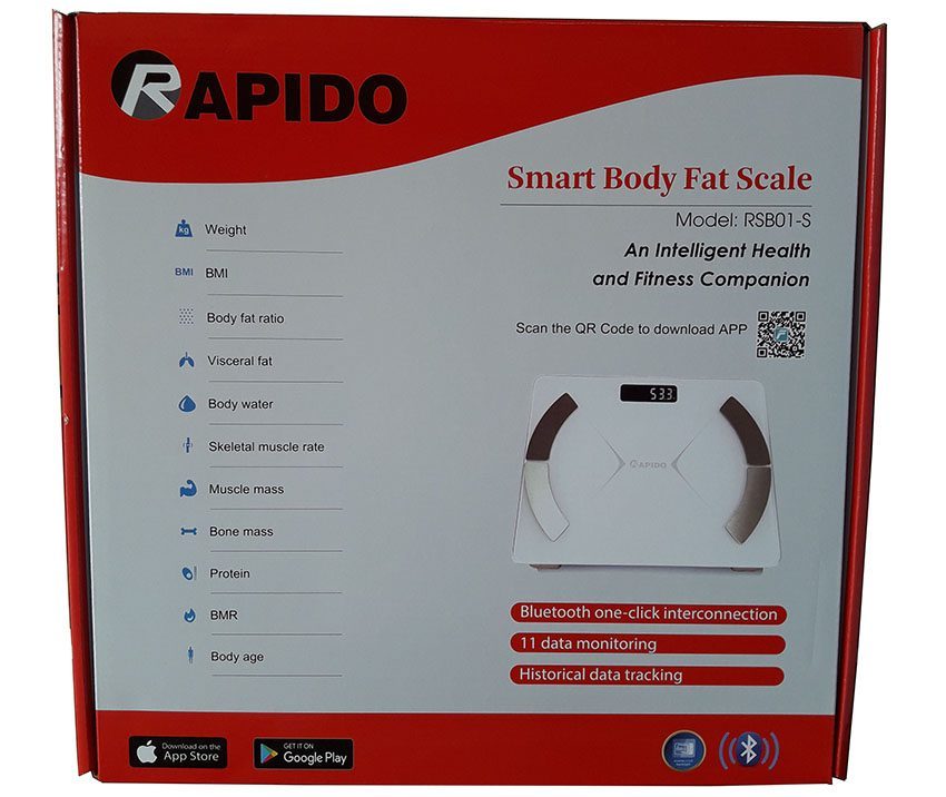 Cân sức khỏe phân tích chỉ số cơ thể Rapido RSB01-S - Hàng chính hãng