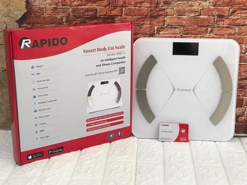 Cân sức khỏe phân tích chỉ số cơ thể Rapido RSB01-S - Hàng chính hãng