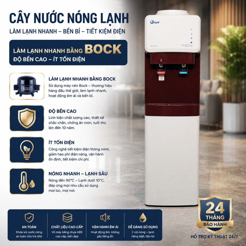 Cây nước nóng lạnh FujiE WD-1500UKR-Red - Hàng chính hãng