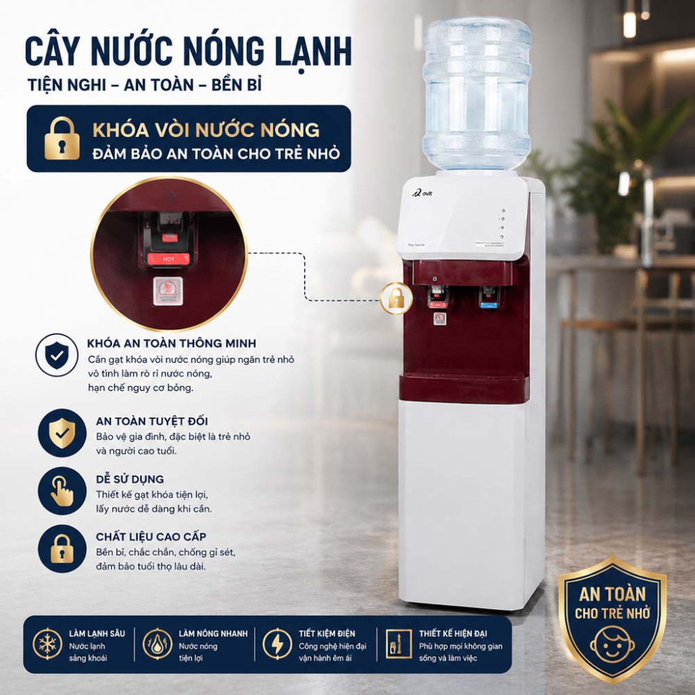 Cây nước nóng lạnh FujiE WD-1500UKR-Red - Hàng chính hãng