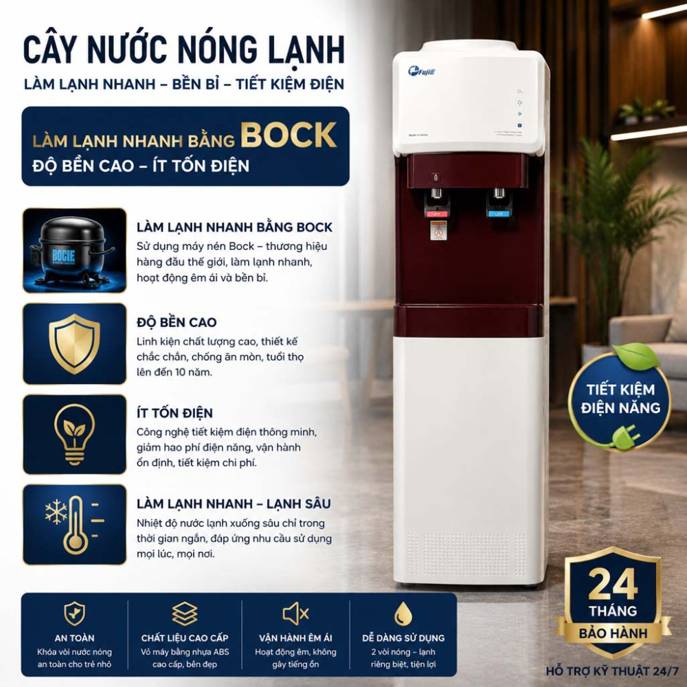 Cây nước nóng lạnh FujiE WD-1500UKR-Red - Hàng chính hãng