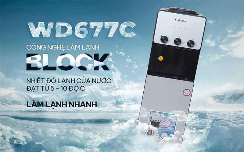 Cây nước nóng lạnh Fujihome WD677C - Hàng chính hãng
