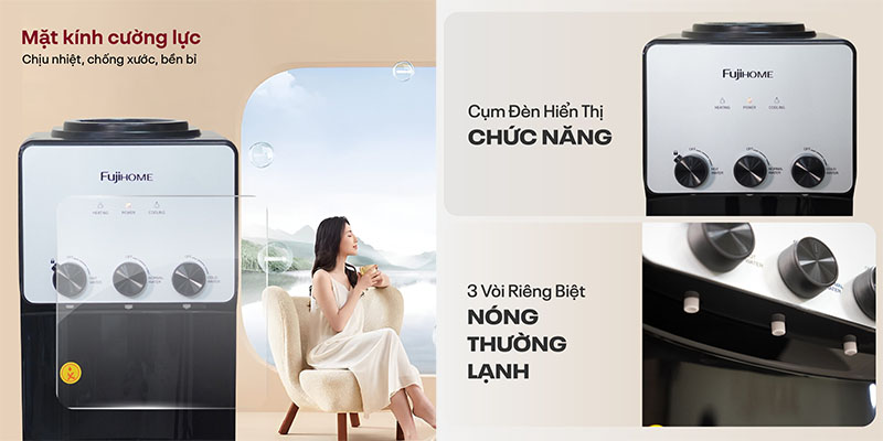 Cây nước nóng lạnh Fujihome WD677C - Hàng chính hãng