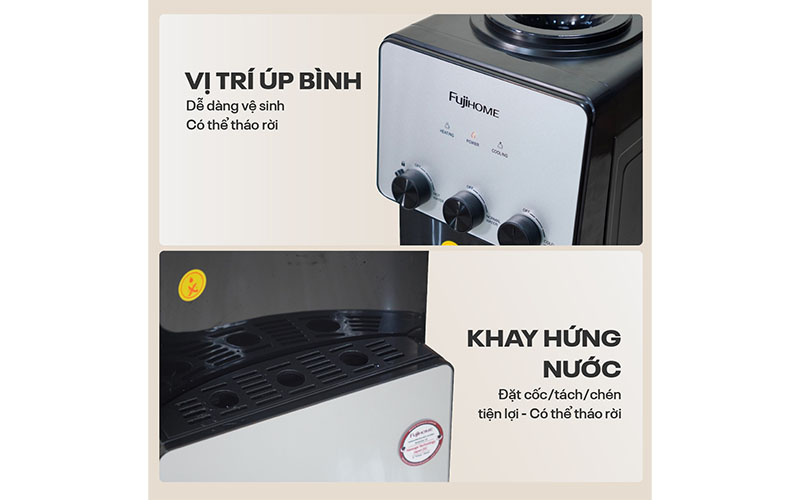 Cây nước nóng lạnh Fujihome WD677C - Hàng chính hãng
