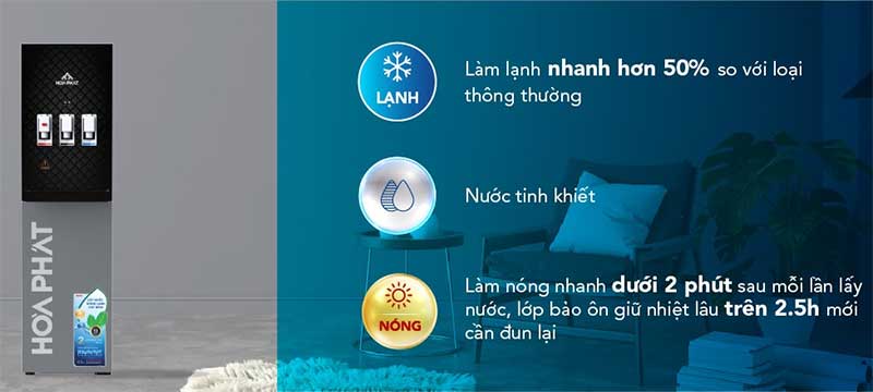 Cây nước nóng lạnh hút bình Hòa Phát HWP-BS1A - Hàng chính hãng