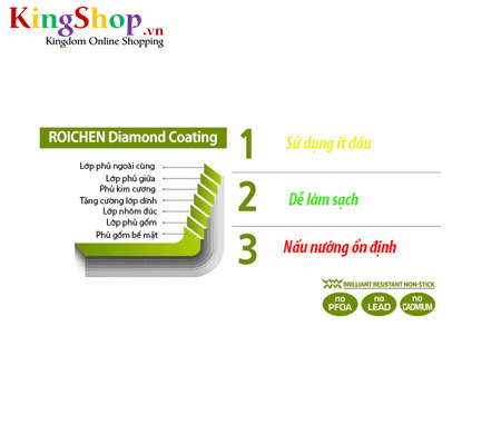 Chảo cạn nhôm đúc phủ gốm Ceremic Goldsun ML-CO100(R) - Dung tích 3.2L - Hàng chính hãng