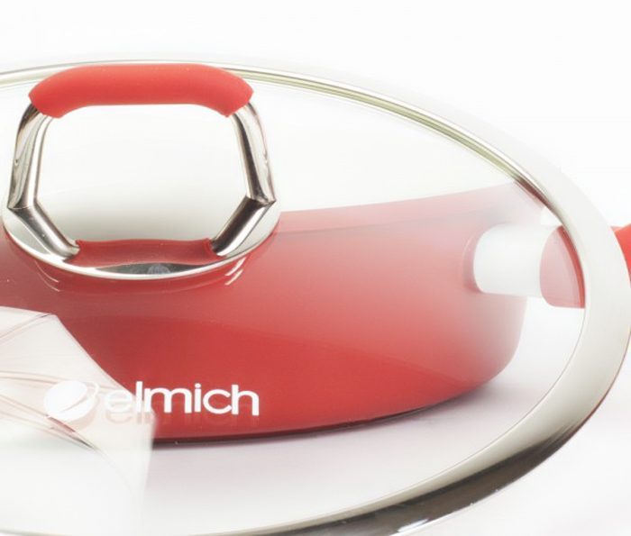 Chảo chống dính Elmich Red Angel EL-2355370 có vung kính - Hàng chính hãng