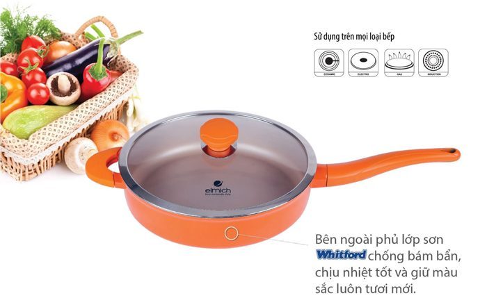 Chảo chống dính Elmich Vitaplus Fiore EL0351 - 26cm - Hàng chính hãng