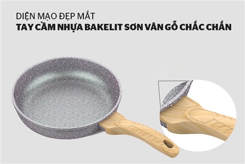 Chảo đúc vân đá đáy từ Sunhouse SHG1126MMB - Hàng chính hãng