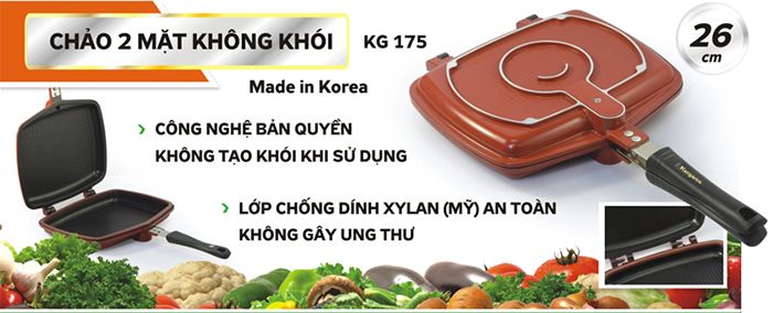 Chảo chống dính hai mặt Kangaroo KG715 - Hàng chính hãng