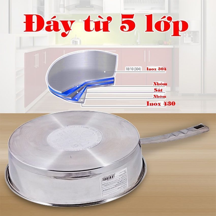 Chảo inox chống dính Zeus 26cm Elmich EL0125 - Hàng chính hãng