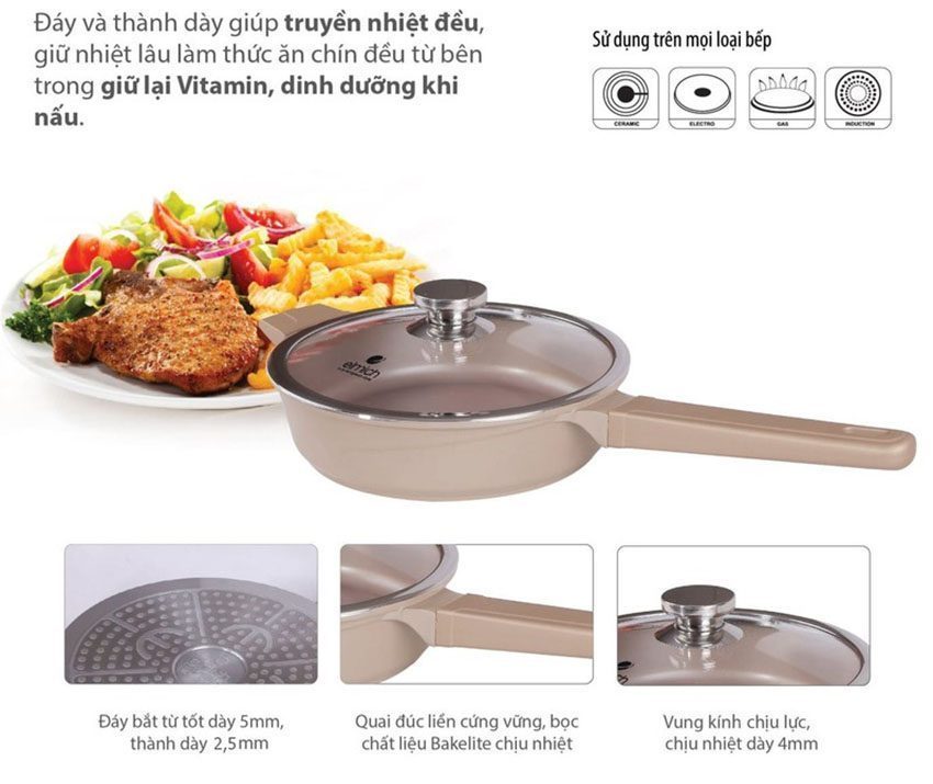Chảo nhôm chống dính Perla 28cm Elmich EL-0353 - Hàng chính hãng