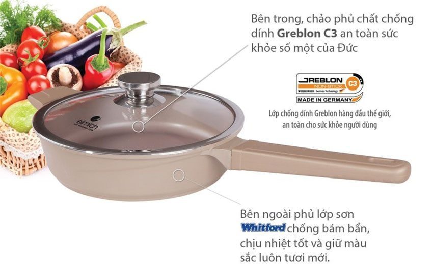 Chảo nhôm chống dính Perla 28cm Elmich EL-0353 - Hàng chính hãng