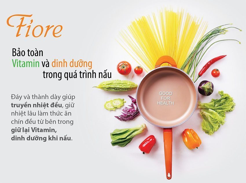 Chảo nhôm chống dính Vitaplus Fiore 28cm Elmich EL0354 - Hàng chính hãng