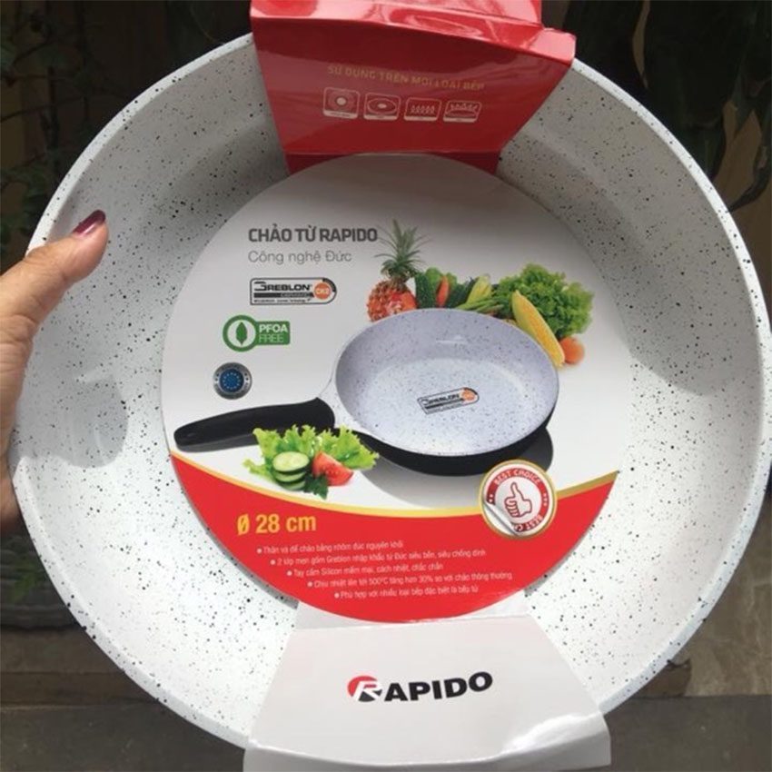 Chảo từ 28cm Rapido RP28-RF đáy phẳng - Hàng chính hãng