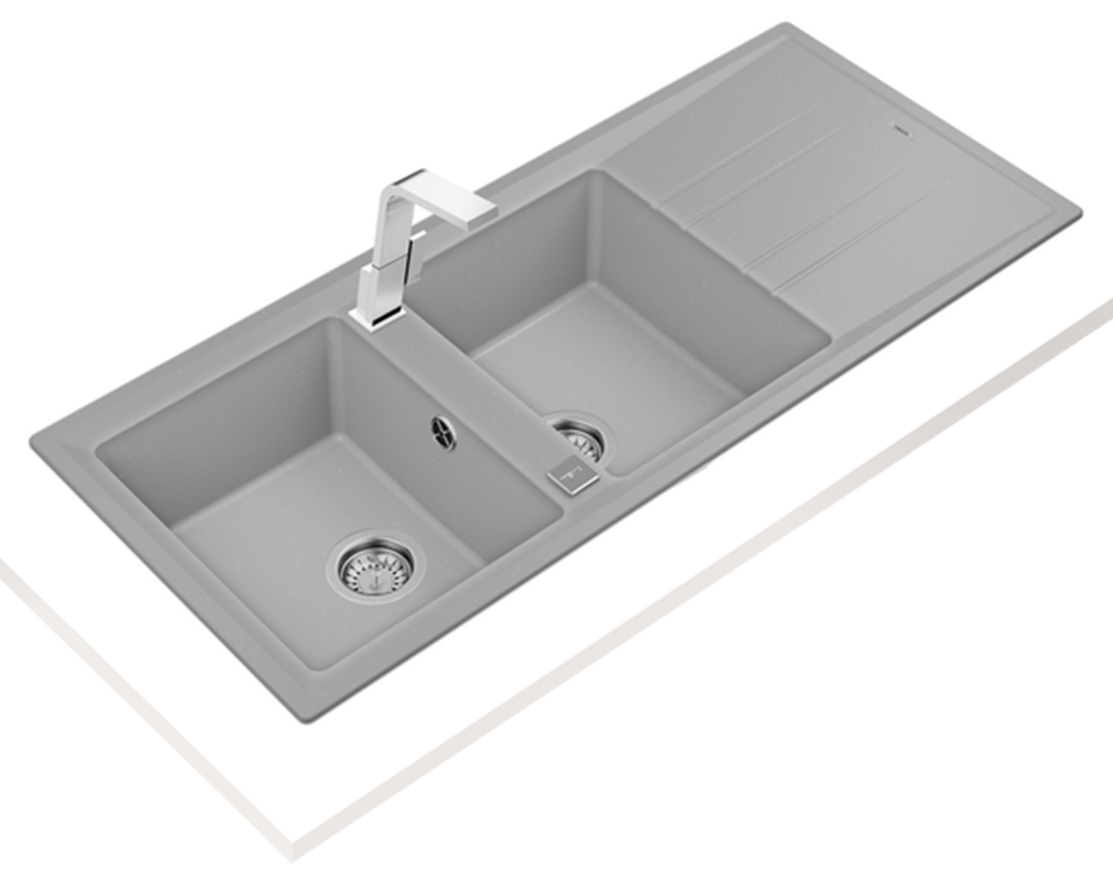 Chậu rửa chén Teka STONE 80 B-TG 2B 1D Black - Hàng chính hãng