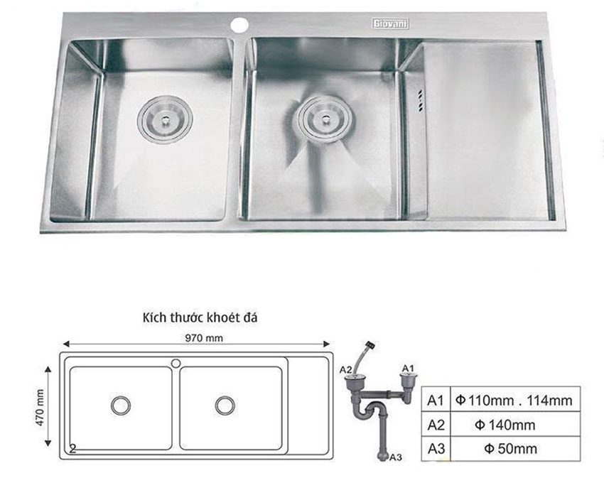 Chậu rửa bát Giovani GS-10050 HM - Hàng chính hãng