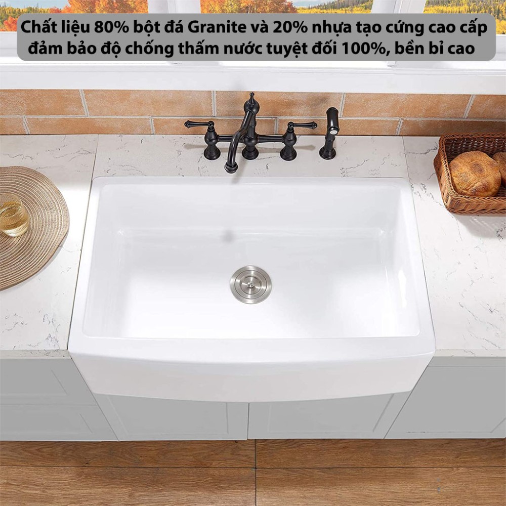 Chậu rửa đá đơn Kaff GRANITE KF-3322QD - Hàng chính hãng