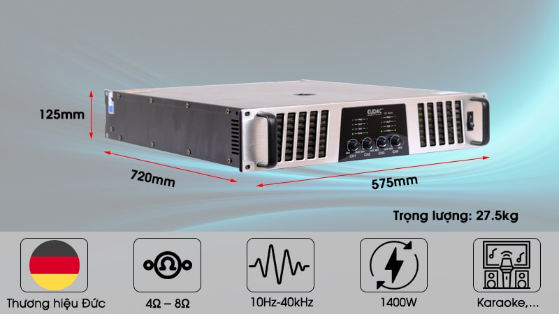 Cục đẩy công suất Eudac Audio DE-9004 - Hàng chính hãng