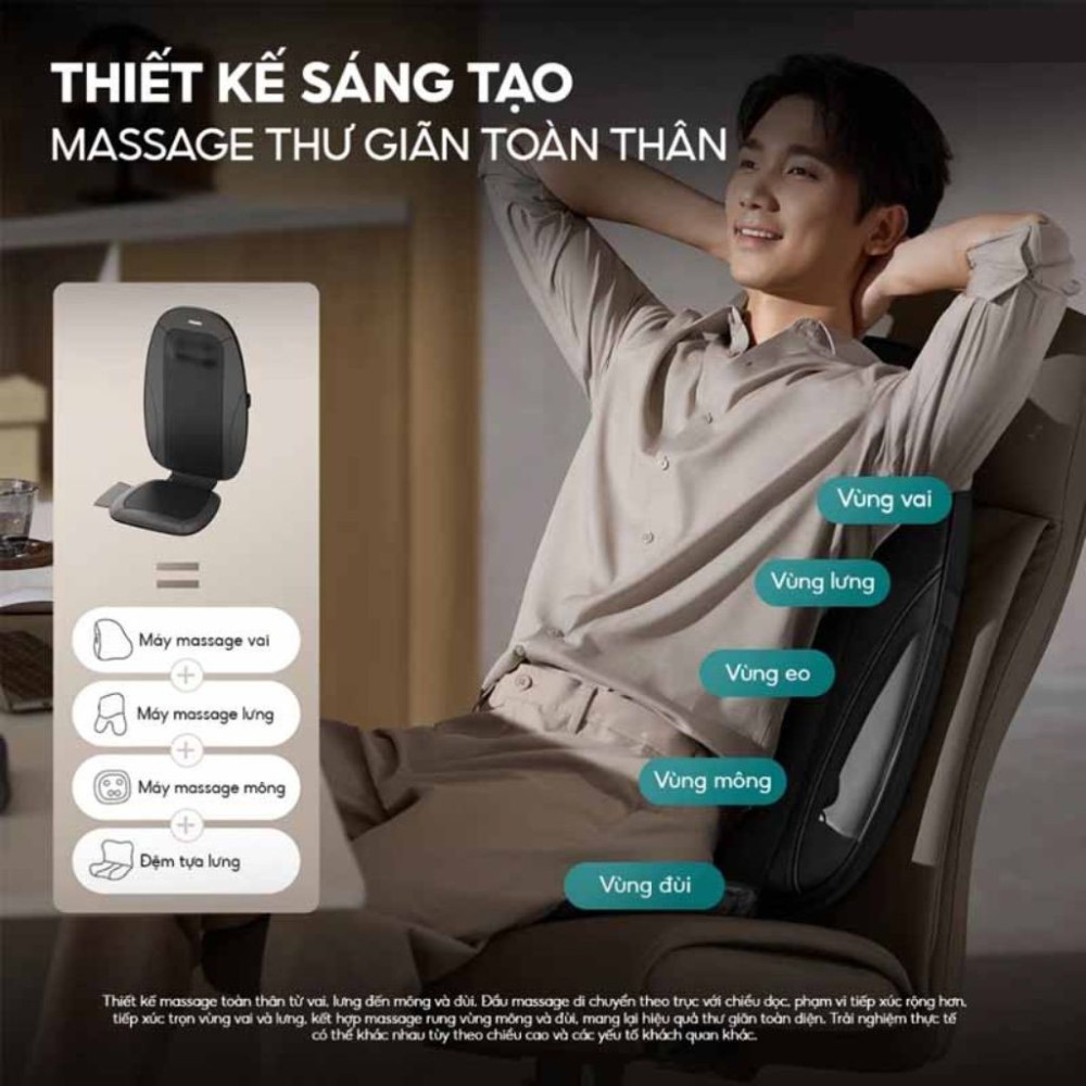 Đệm massage lưng eo Philips PPM8502 NEW - Hàng chính hãng