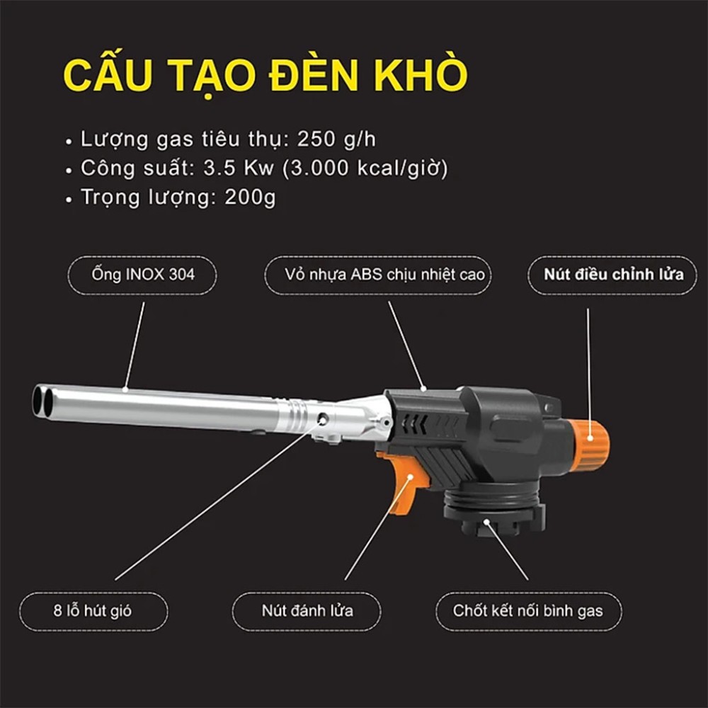Đèn khò gas NaMilux TS2513TW - Hàng chính hãng