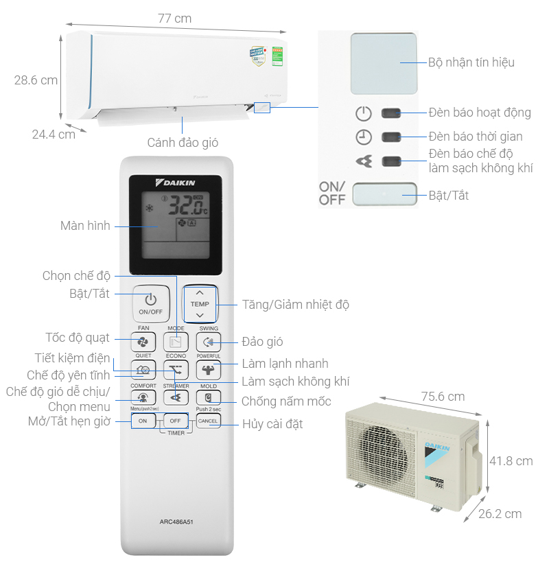 Điều hòa 1 chiều Daikin inverter FTKF25XVMV - Hàng chính hãng