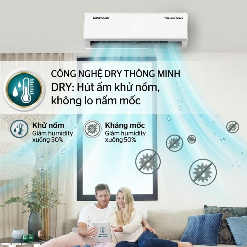 Điều hòa không khí một chiều Inverter 9000BTU Sunhouse SHR-AW09IC610 - Hàng chính hãng