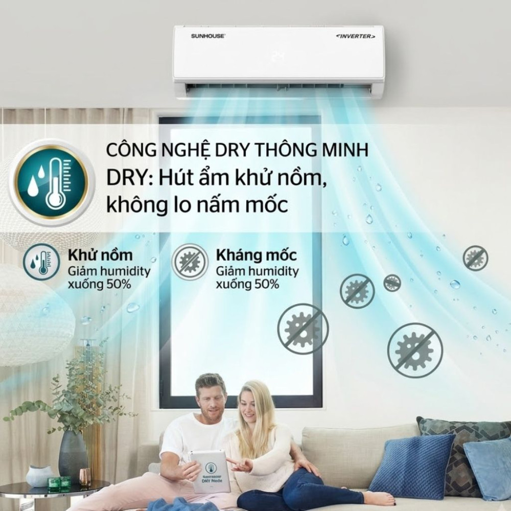 Điều hòa 1 chiều Sunhouse Inverter 2HP SHR-AW18IC610 - Hàng chính hãng