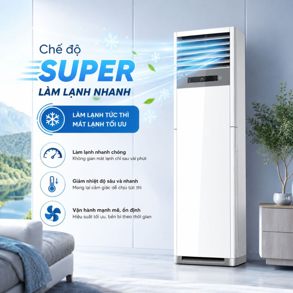 Điều hòa tủ đứng Hisense 2.5hp AUF-24CR4RBCPA - Hàng chính hãng