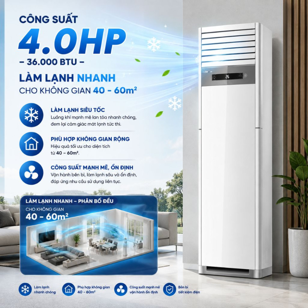 Điều hòa tủ đứng 4.0HP Hisense AUF-36CR4RDMPA - Hàng chính hãng