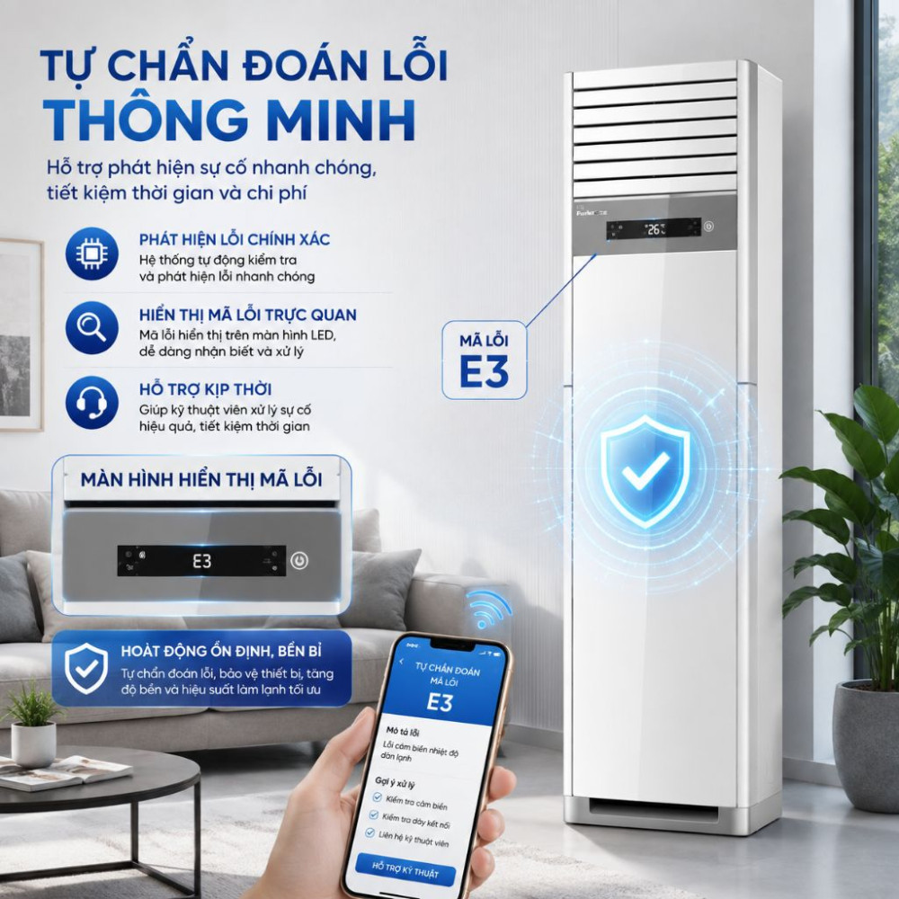 Điều hòa tủ đứng 4.0HP Hisense AUF-36CR4RDMPA - Hàng chính hãng