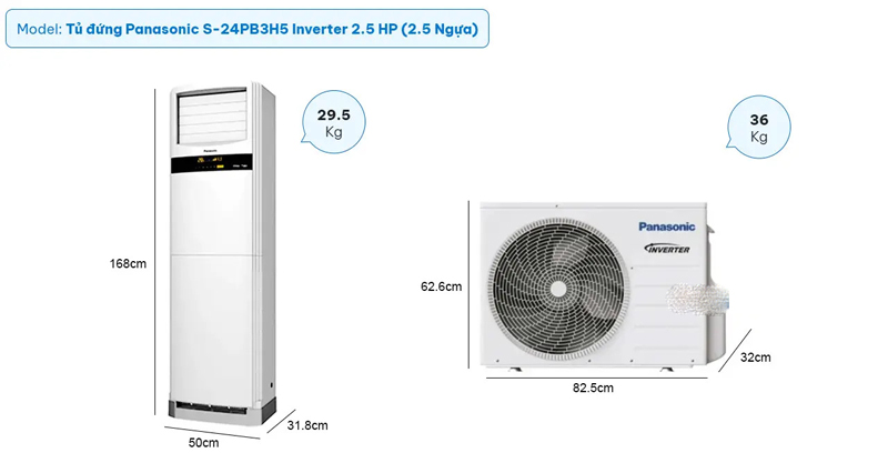 Điều hòa tủ đứng Panasonic inverter S-24PB3H5 - Hàng chính hãng