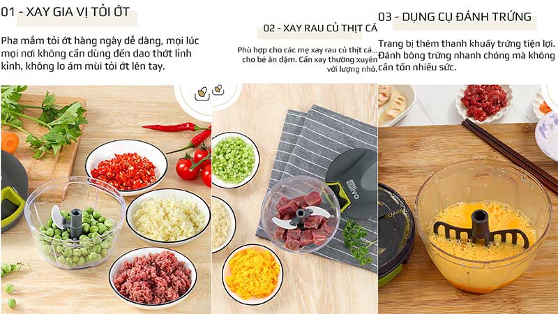 Dụng cụ xay thực phẩm đa năng mini Olivo MPC400A - Hàng chính hãng