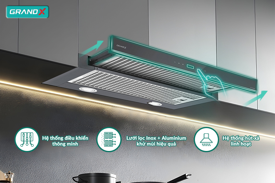 Hút mùi âm tủ GrandX GX H70F58G - Hàng chính hãng