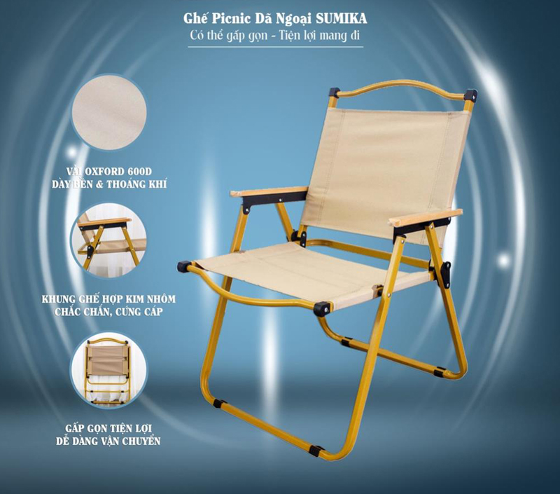 Ghế picnic dã ngoại gấp gọn Sumika K39 - Hàng chính hãng