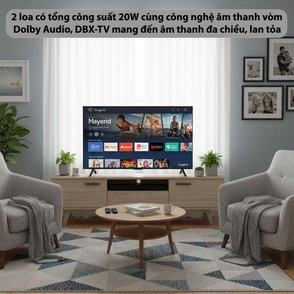 Google TV Coocaa 4K QLED 55Y76 - 55 inch - Hàng chính hãng