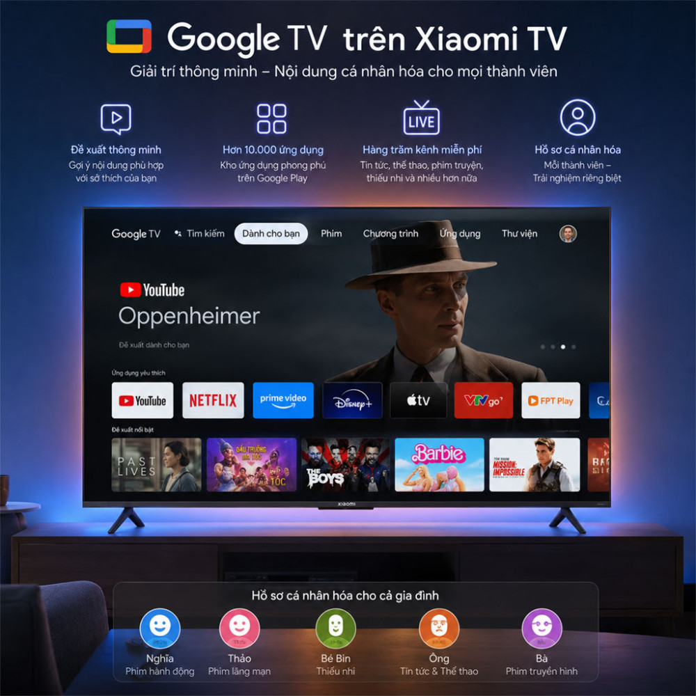 Google Tivi QD-MiniLED Xiaomi S 4K 65 inch L65MC-SSEA - Hàng chính hãng