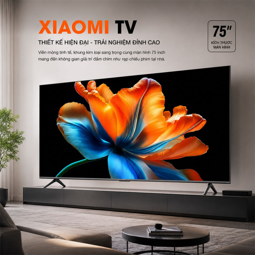 Google Tivi QD-MiniLED Xiaomi S 4K 75 inch L75MC-SSEA - Hàng chính hãng