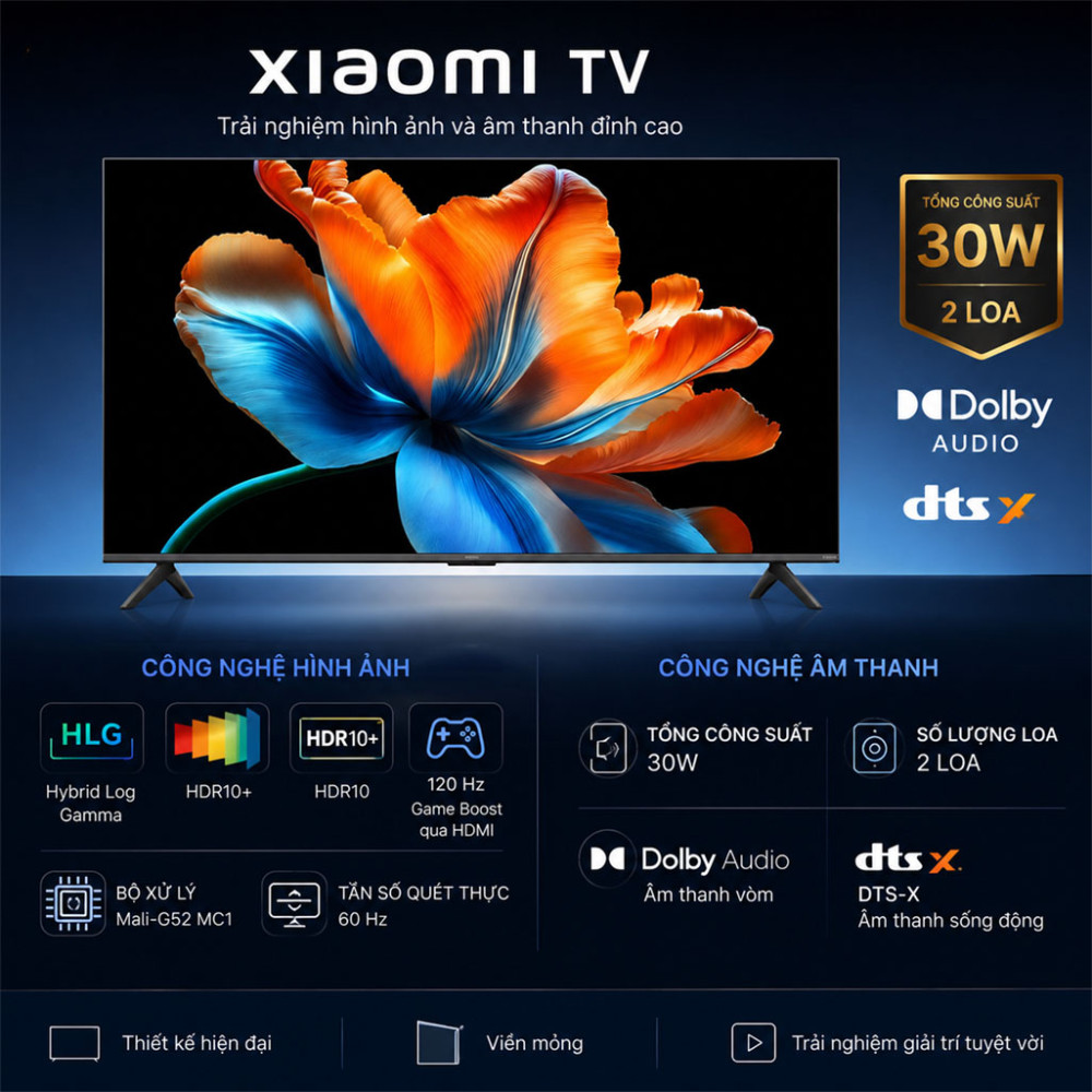 Google Tivi QD-MiniLED Xiaomi S 4K 75 inch L75MC-SSEA - Hàng chính hãng