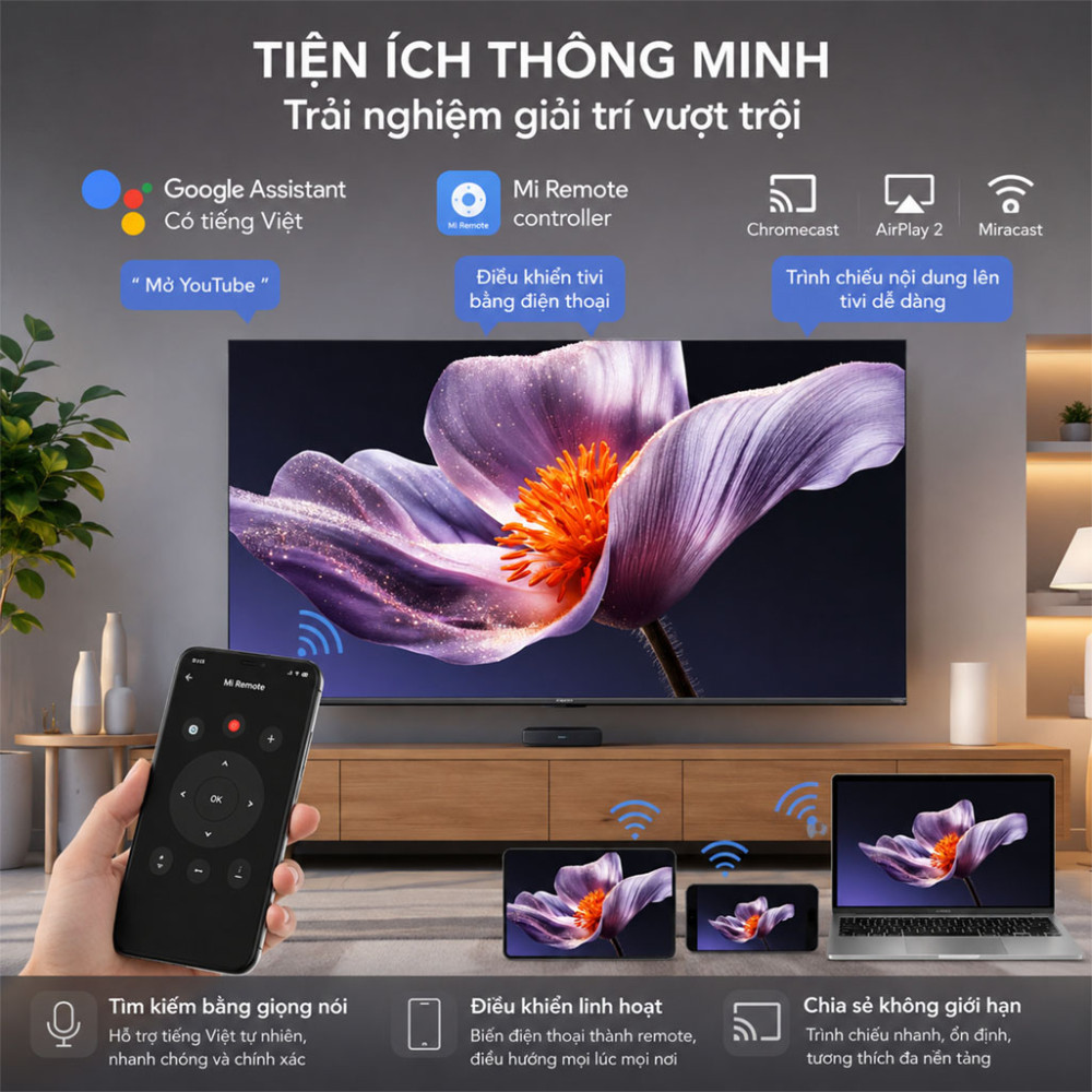 Google Tivi QD-MiniLED Xiaomi S Pro 4K 55 inch L55MB-SSEA 2026 - Hàng chính hãng