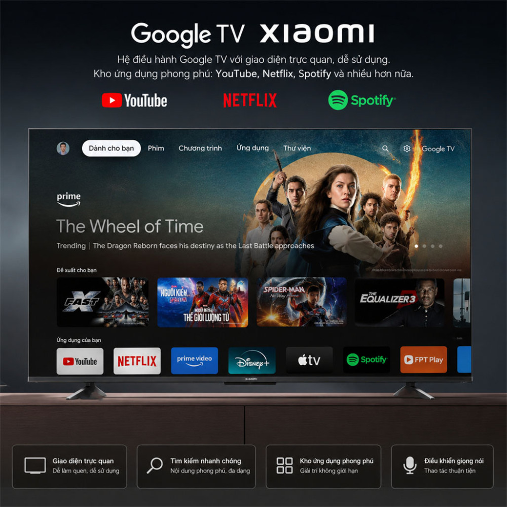 Google Tivi QD-MiniLED Xiaomi S Pro 4K 65 inch L65MB-SSEA 2026 - Hàng chính hãng