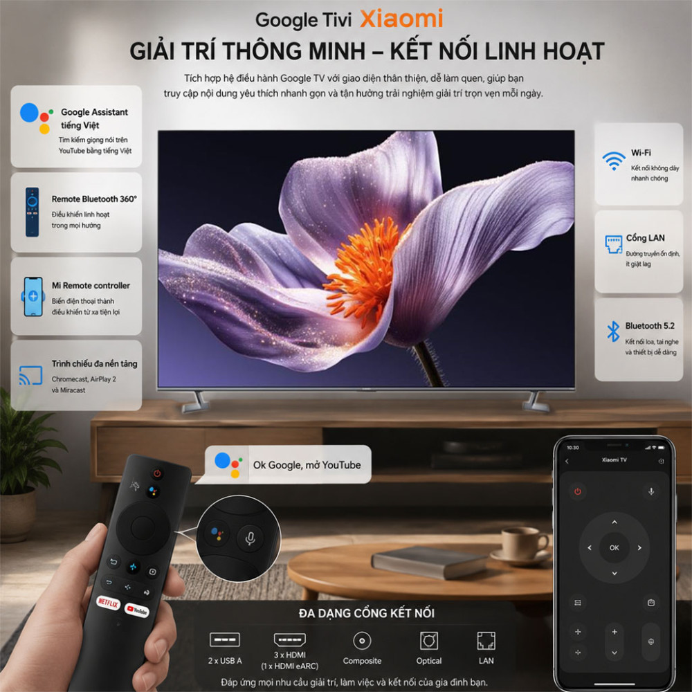Google Tivi QD-MiniLED Xiaomi S Pro 4K 75 inch L75MB-SSEA 2026 - Hàng chính hãng