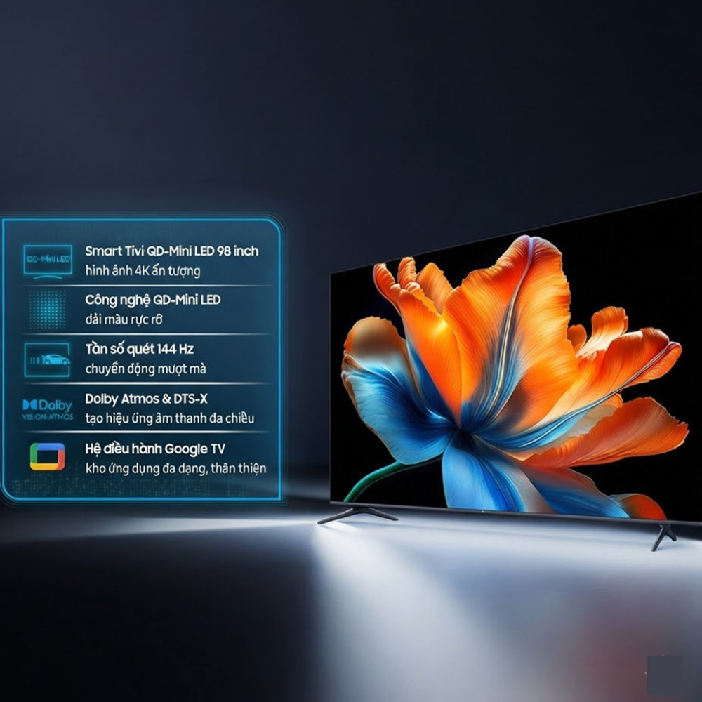 Google Tivi Xiaomi Mini LED 4K 98 inch L98MC-STWN - Hàng chính hãng