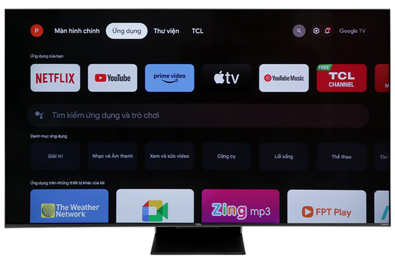 Google tivi TCL QD-Mini LED 4K 55 Inch 55C755 - Hàng chính hãng