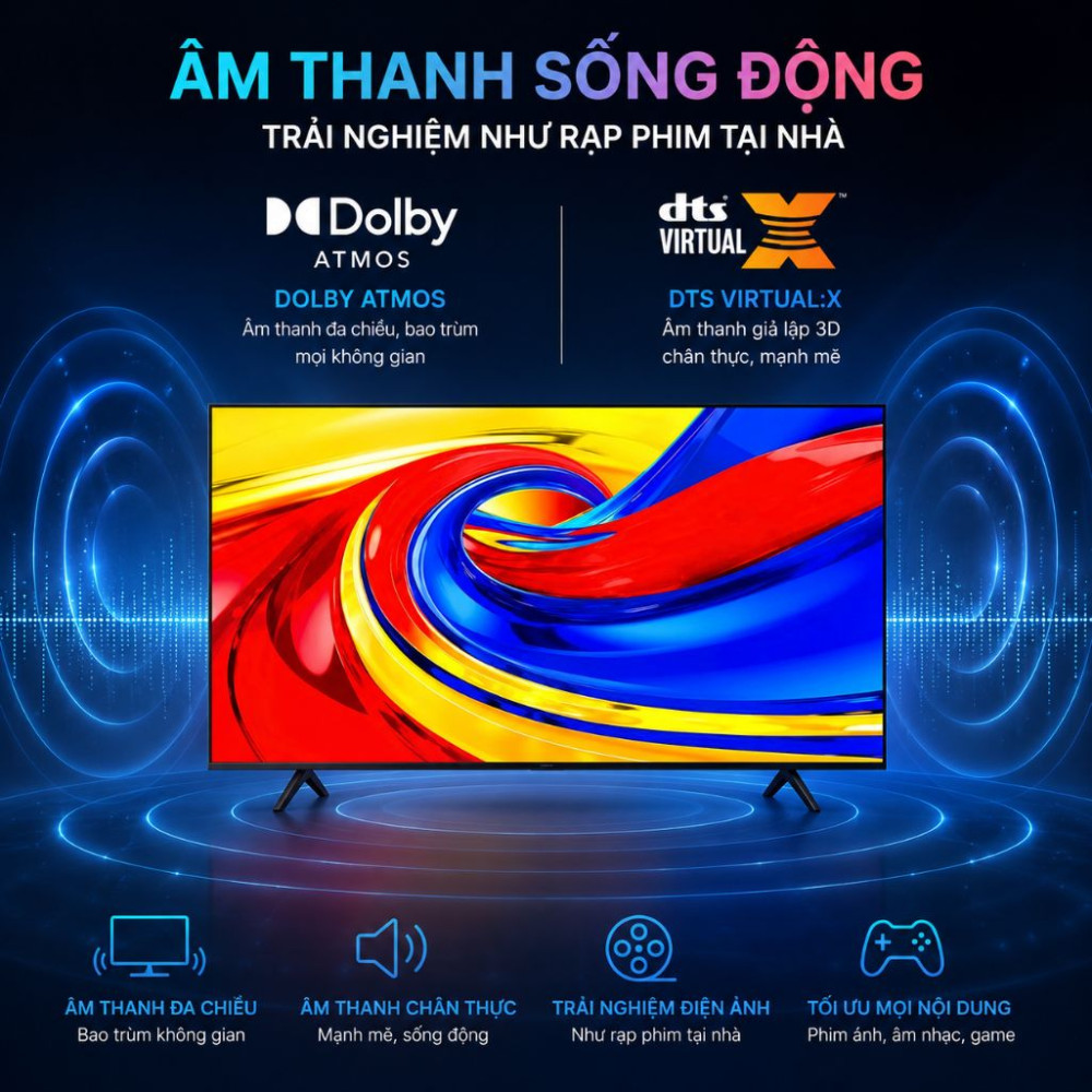 Google Tivi qled TCL 4K 50 inch 50P7L - Hàng chính hãng