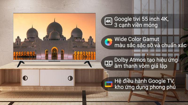Android Tivi TCL 4K 55 inch 55P737 - Hàng chính hãng