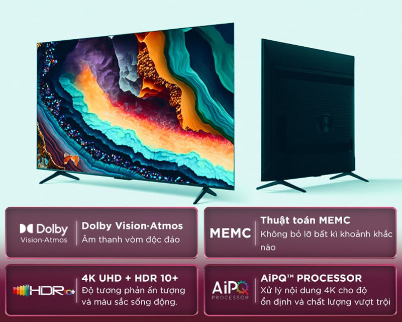 Google tivi TCL 4K 50 inch 50P79B - Hàng chính hãng