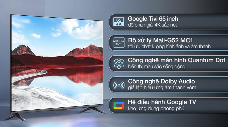 Google tivi qled Xiaomi A Pro 4K 65 inch L65MA-SSEA - Hàng chính hãng